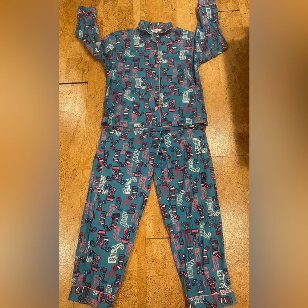 Alexander  Del Rossa Women’s Long Sleeve 100% Cotton Knit Pajamas Size Medium